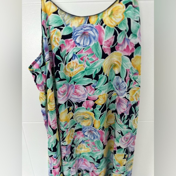 Rare 80s Vintage Christian Dior Floral Maxi Slip Designer Dress - Picture 2 of 7